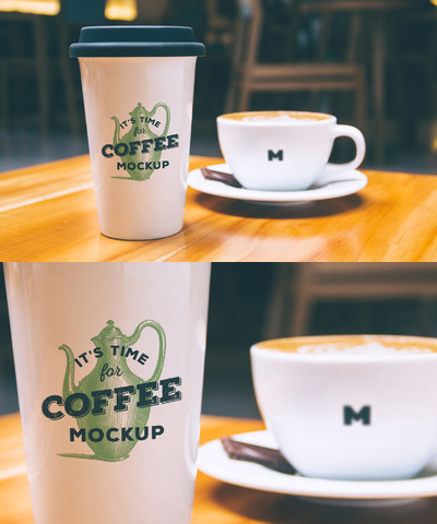 咖啡杯和杯子样机 Coffee Mug and Cup Mockup