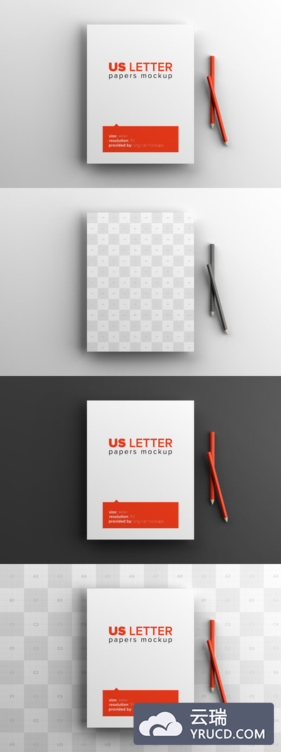 信纸样机素材 US Letter Paper Mockup