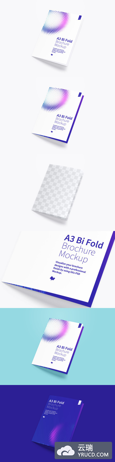 画册封面样机 A3 Bi Fold Brochure Mockup 01