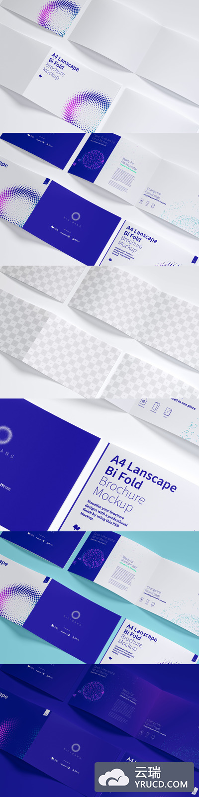 A4画册设计素材 A4 Landscape Bi Fold Brochure Mockup 06