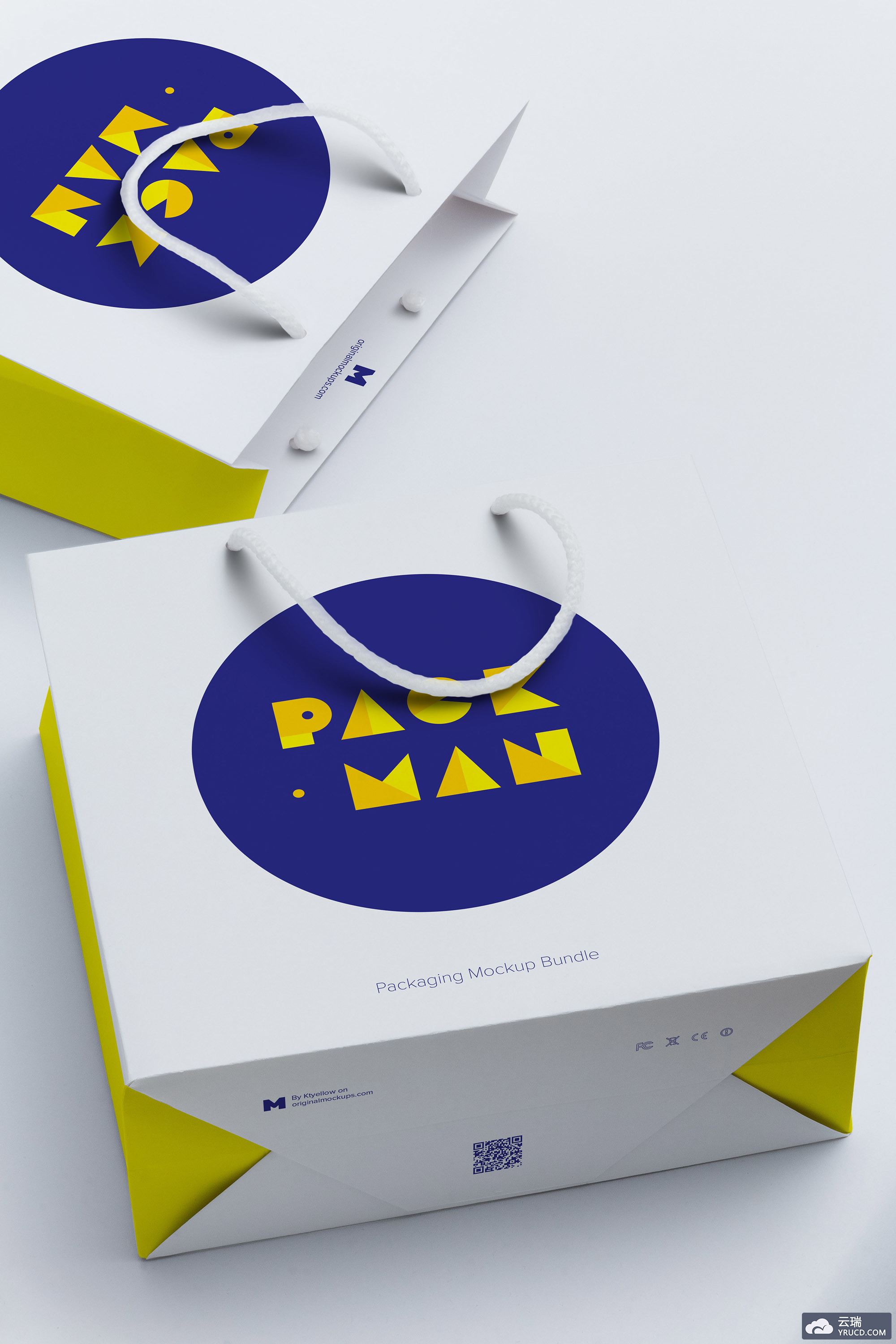 购物纸袋样机 Shopping Bag Mockup 08