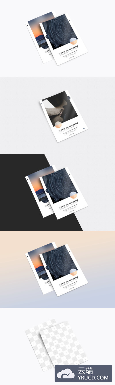 传单DM样机 A4-A5 Flyer Stack Mockup 01