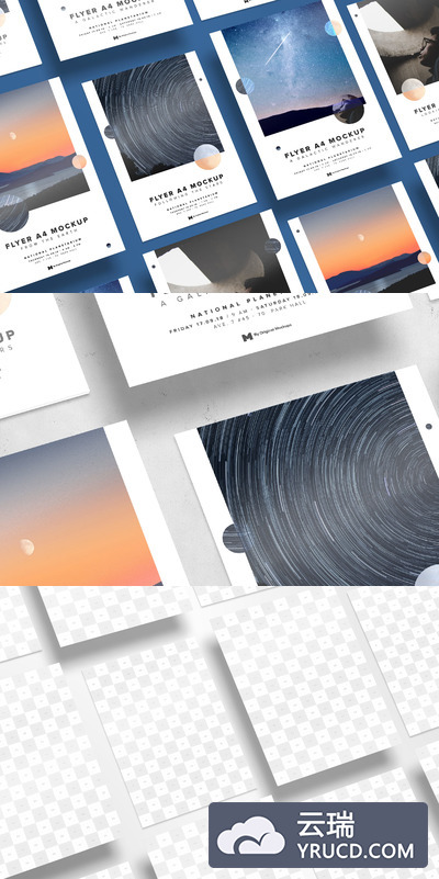 多图传单样机 A4-A5 Flyer Mockup 03