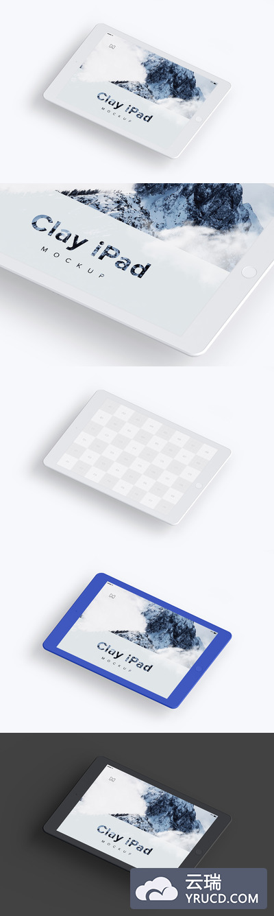 平板电脑样机素材 Clay iPad 9.7 Mockup 02