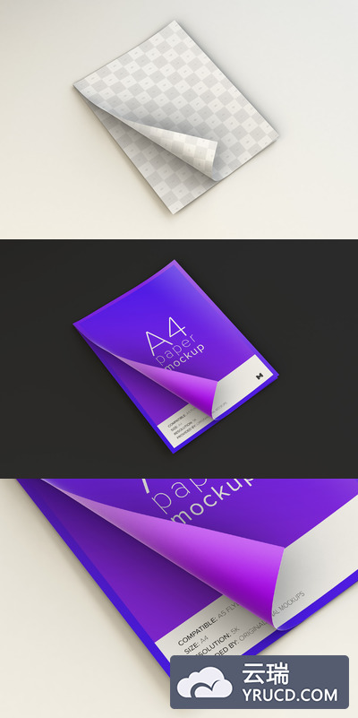 海报设计样机 Flying A4 Paper Mockup 02
