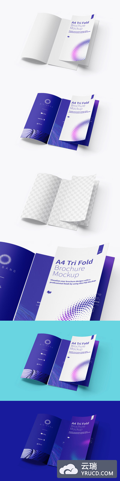 三折页画册设计样机 A4 Trifold Brochure Mockup 06