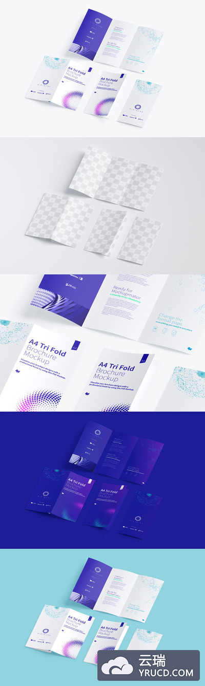 折页画册设计样机A4 Trifold Brochure Mockup 05