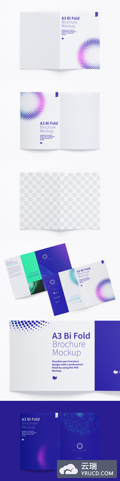 A3画册设计样机 A3 Bi Fold Brochure Mockup 02