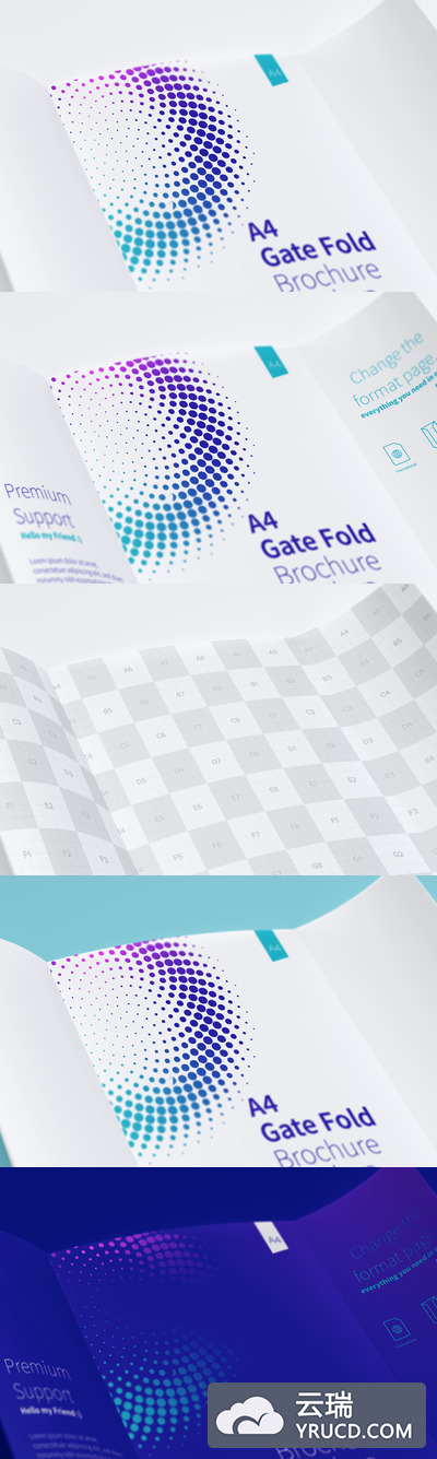 封面画册设计样机 A4 Gate Fold Brochure Mockup 04