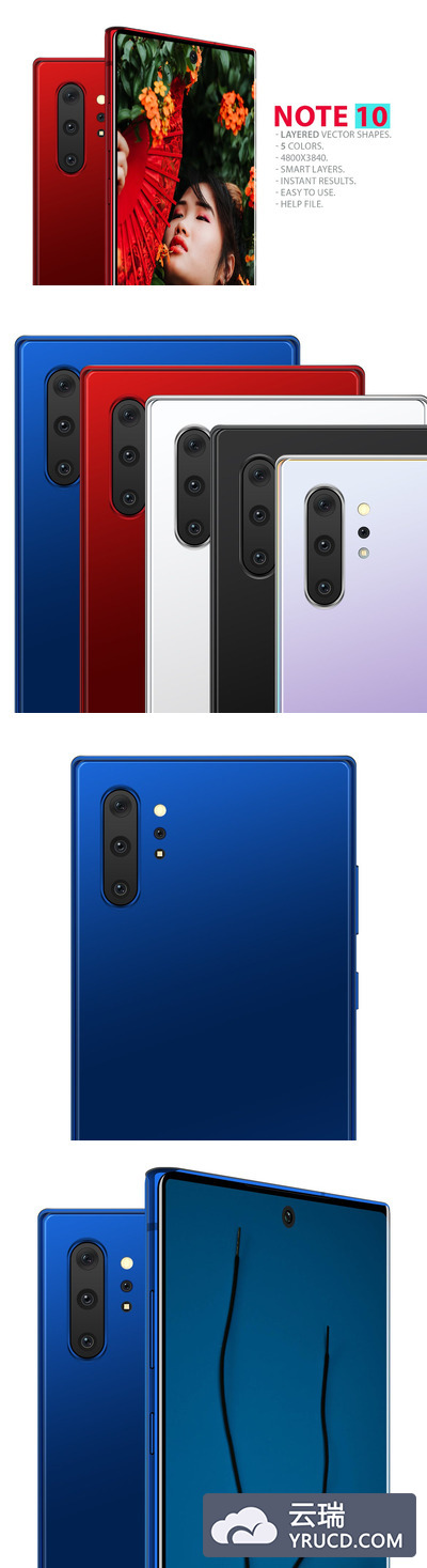 三星note10手机APP UI样机展示模型mockups