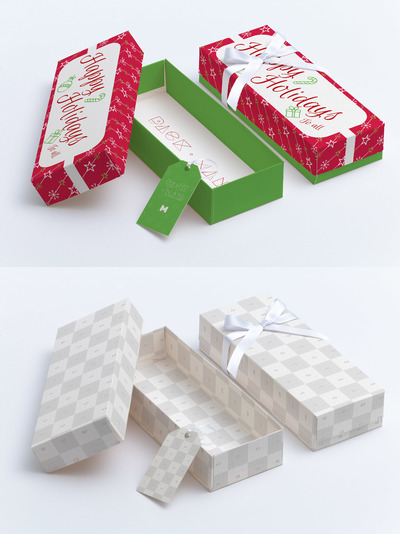 矩形礼盒设计样机 Rectangular Gift Box Mockup 03