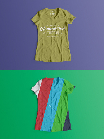 女士T恤样机 Woman Front T-Shirt Mockup 03