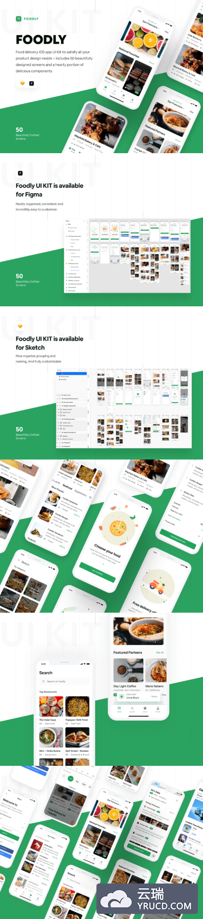 精美的美食APP UI套装下载[Sketch,Fig]