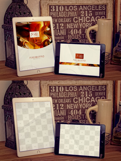 平板电脑样机 iPad Air 2, iPad Mini 3 Mockup