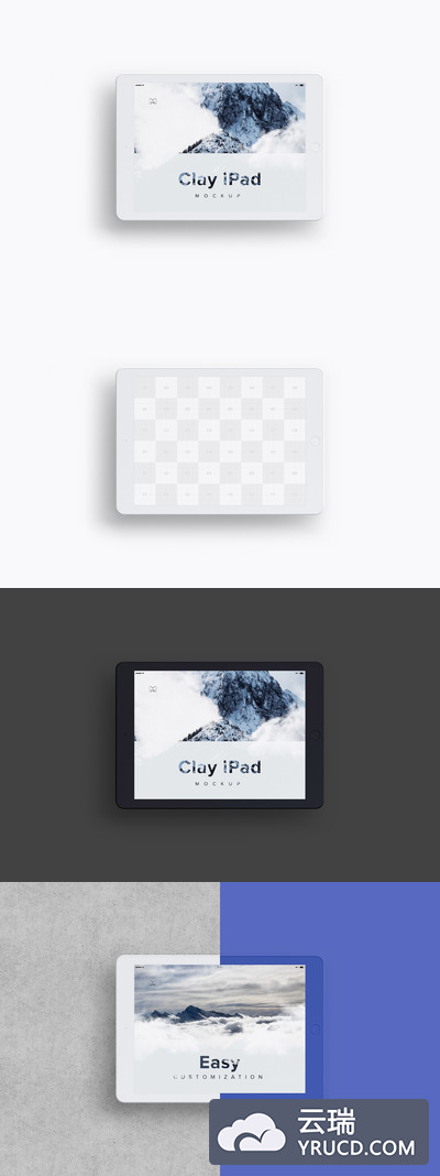 平板电脑样机 Clay iPad 9.7 Mockup 04