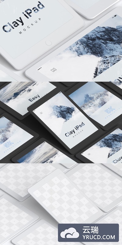 平板电脑屏幕样机 Clay iPad 9.7 Mockup 05