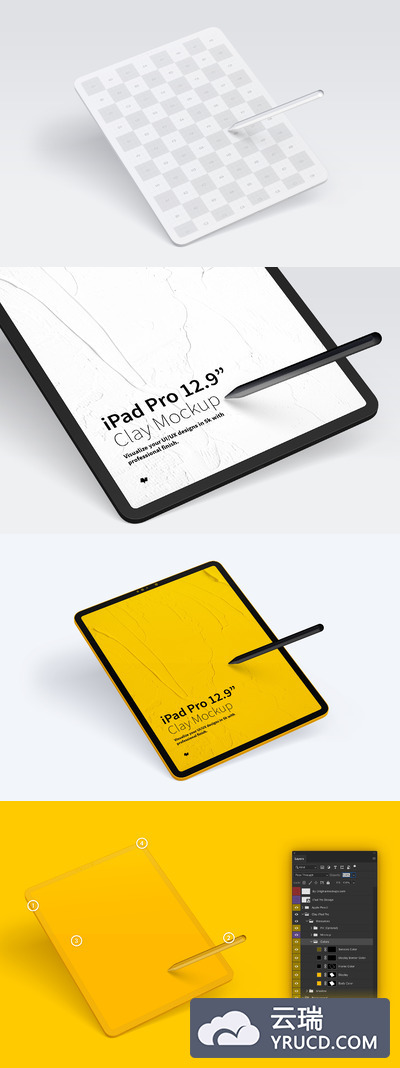 平板电脑ipad样机 Clay iPad Pro 12,9” Mockup