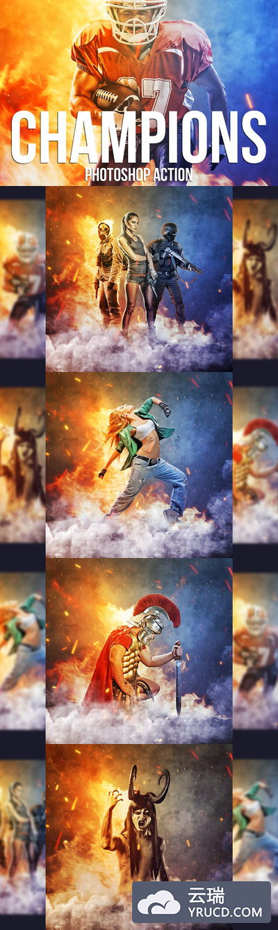 大气震撼的冰与火之歌风格的冠军photoshop动作