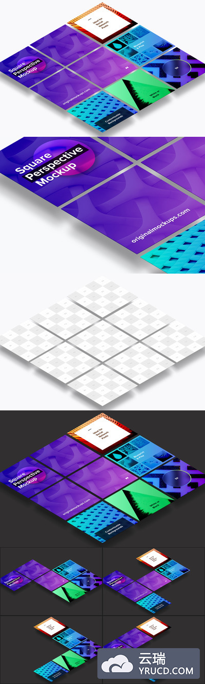 方形方框广告样机 Square Perspective Mockup 03