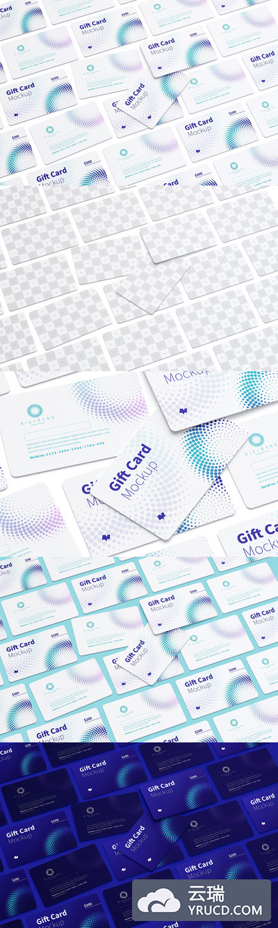 礼品卡设计样机 Gift Card Mockup 04