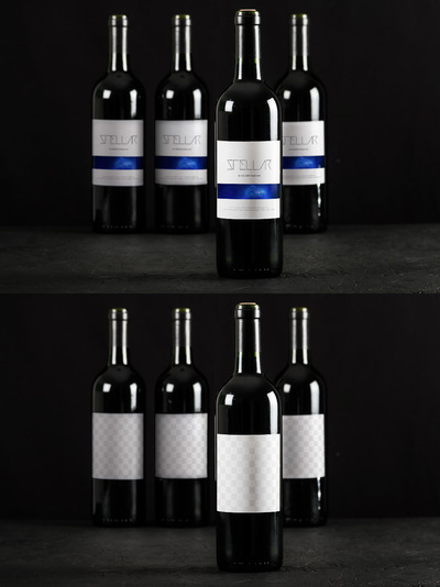 白色酒瓶样机素材 Wine Bottle Mockup 03