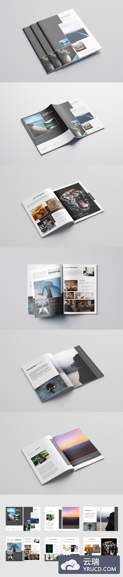 时尚的A4尺寸摄影图册设计模板