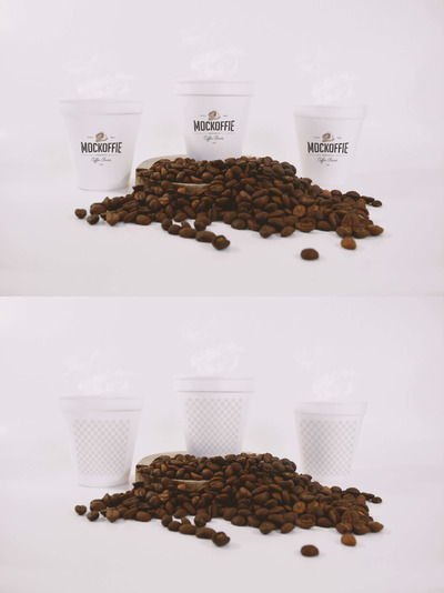 咖啡杯设计样机 Coffee Cups Mockup