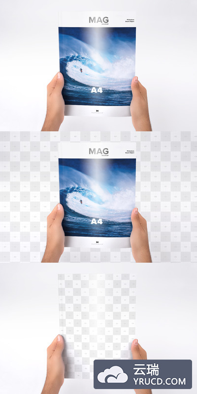 A4海报样机素材 Holding Closed A4 Magazine Mockup