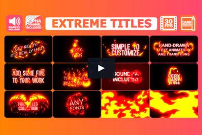 燃烧的火焰卡通效果过渡转场视频ae模板