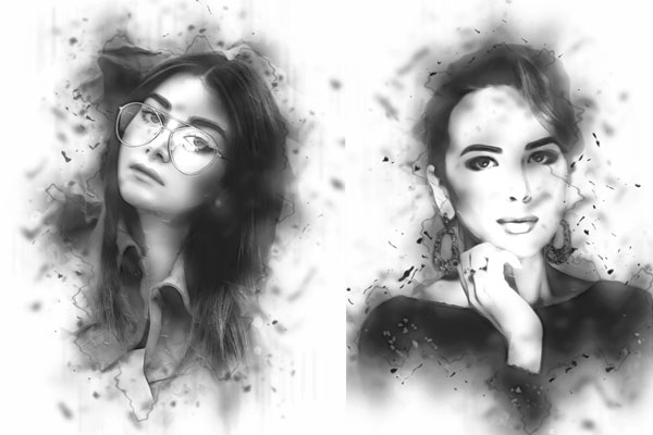 墨水液体效果照片处理Photoshop动作下载