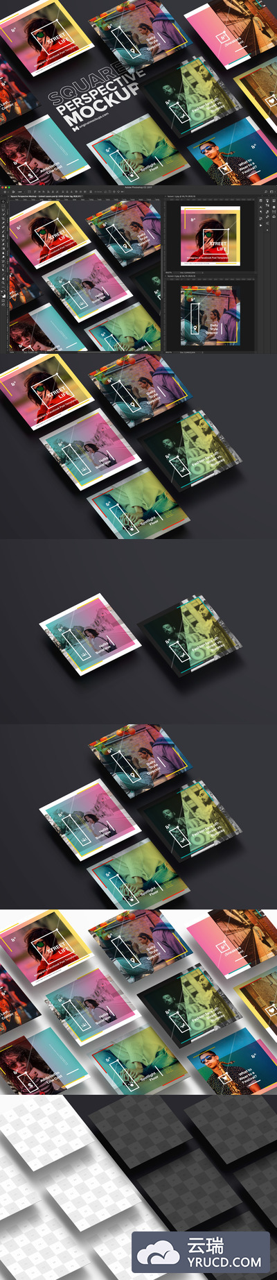 方形广告样机 Square Perspective Mockup 01