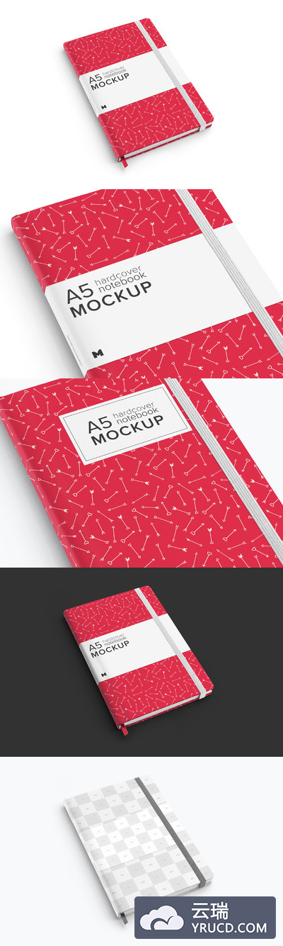 笔记本封面样机 A5 Hardcover Notebook Mockup 01