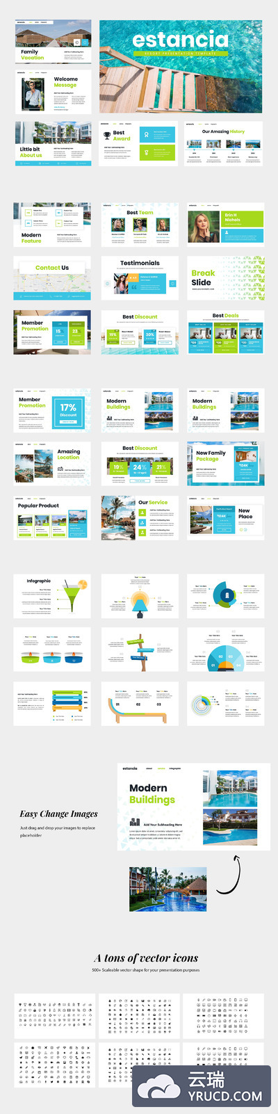 高端的酒店服务介绍PPT模板下载[PPTX]