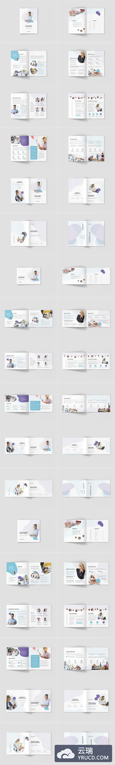 创意工作室或公司打标必备的企业介绍画册模板下载[indd]