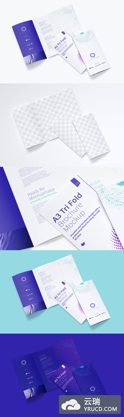 A3折页画册样机 A3 Trifold Brochure Mockup 06