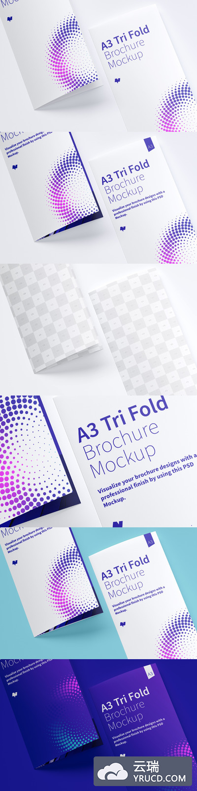 A3手册画册样机 A3 Trifold Brochure Mockup 05