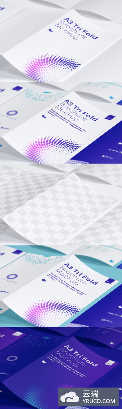 画册设计样机 A3 Trifold Brochure Mockup 04