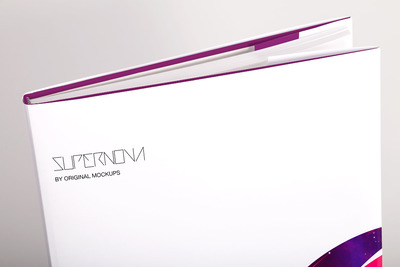 精装书样机素材 Hardcover Large Square Book PSD Mockup 01