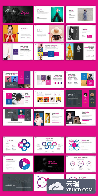 时尚的创意展示数据展示PPT模板下载[PPTX]