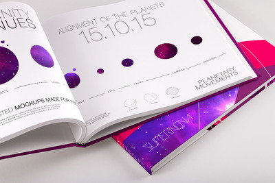 书籍画册样机 Hardcover Large Landscape Book PSD Mockup 03