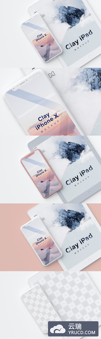 手机平板样机 Clay iPhone X and iPad Mockup 01