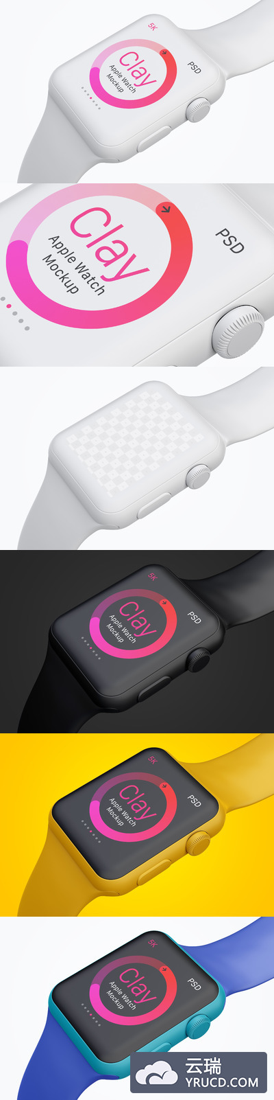 苹果手表样机 Clay Apple Watch Mockup 05