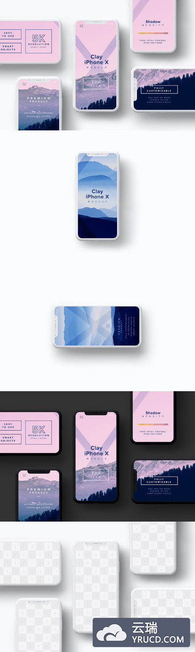 iPhone手机样机 Clay iPhone X Mockup 08