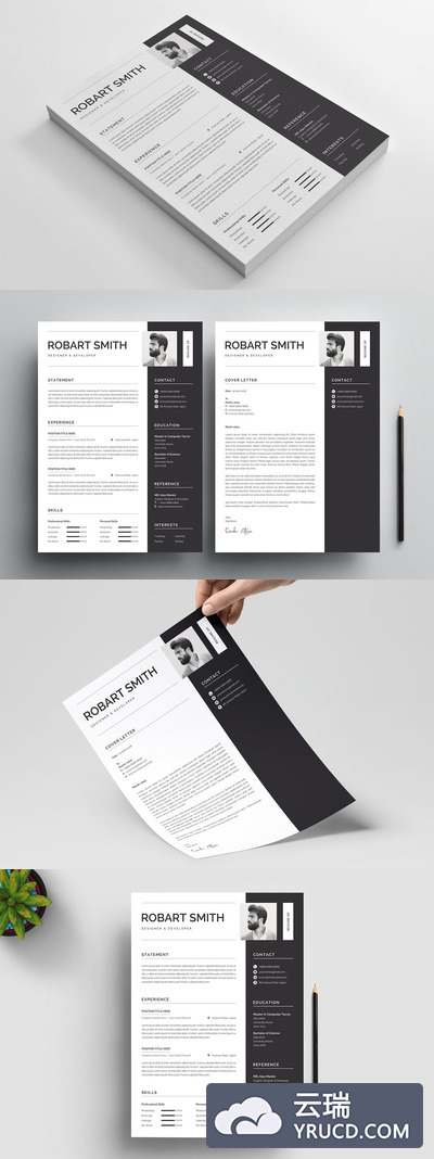 高端的简历模板免费下载[Ai,PSD,DOCX]
