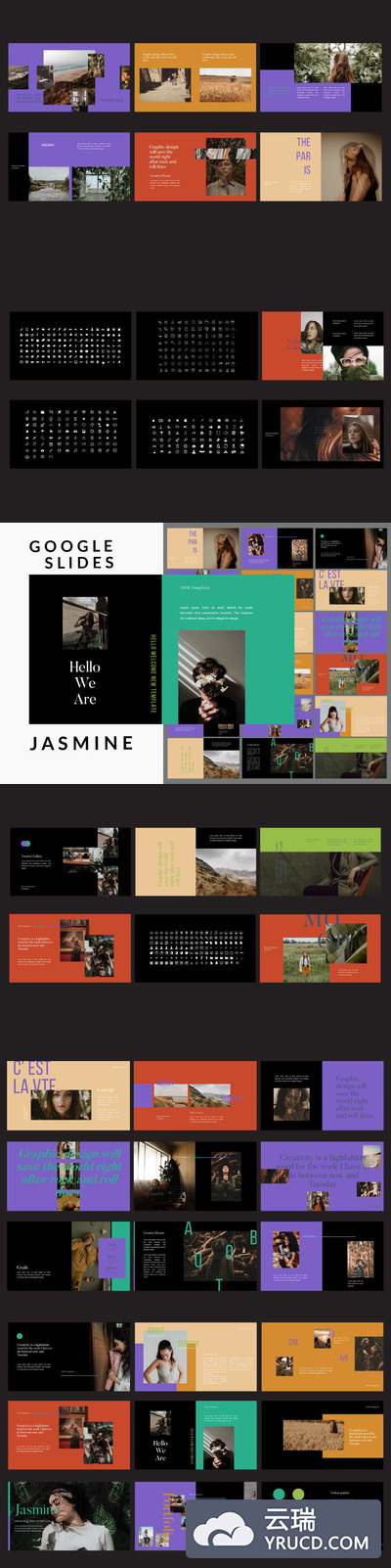时尚高端简约多用途google slides谷歌幻灯片演示模板（pptx）