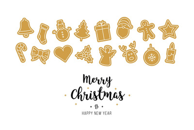 孤立的圣诞金色装饰图标元素