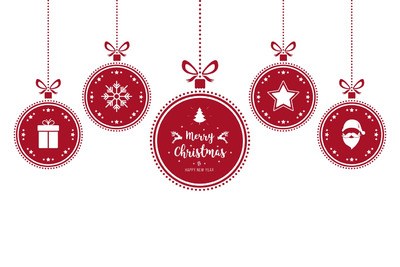 圣诞节祝愿装饰红色物品挂件矢量素材下载[Ai,eps]
