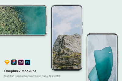 一加 One plus 7 手机样机下载[PSD,fig,xd,Sketch]