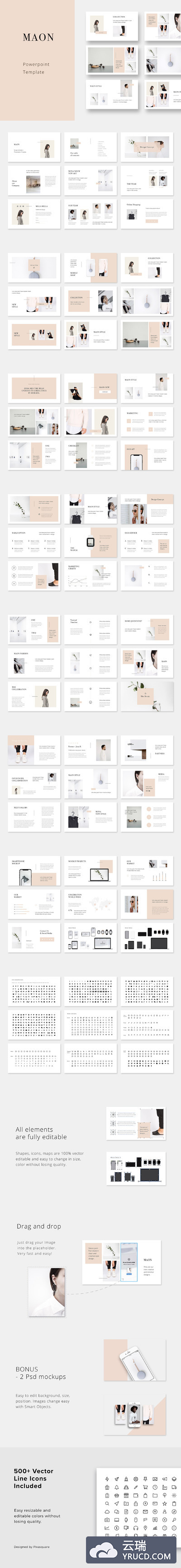 极简主义ppt模板 MAON - Powerpoint Template