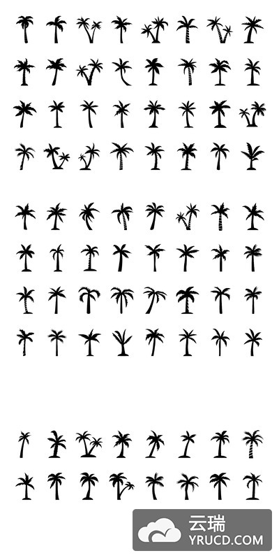 椰树图形素材 96 Palm Tree Vector Icons